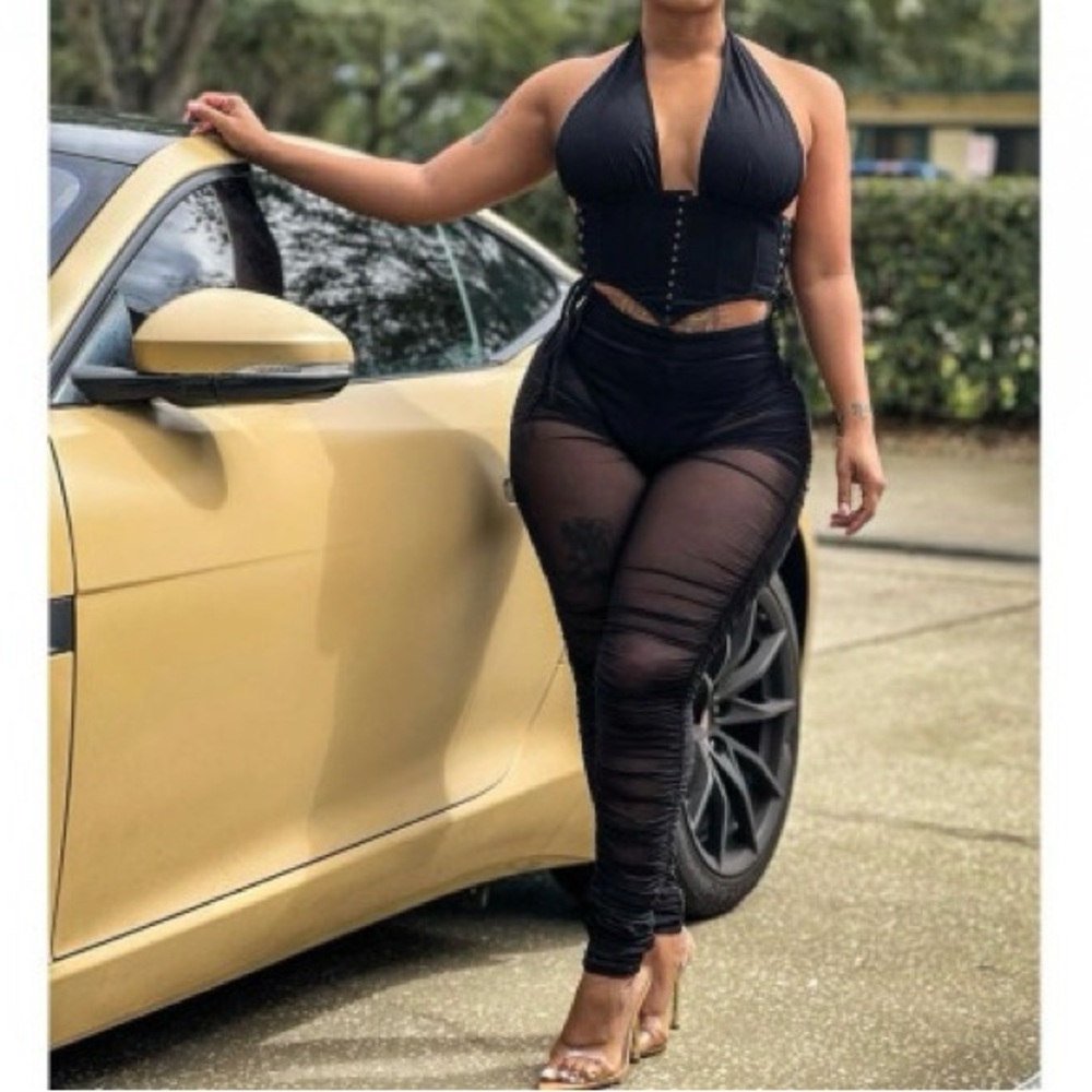 Stylish Black Sheer Jumpsuit